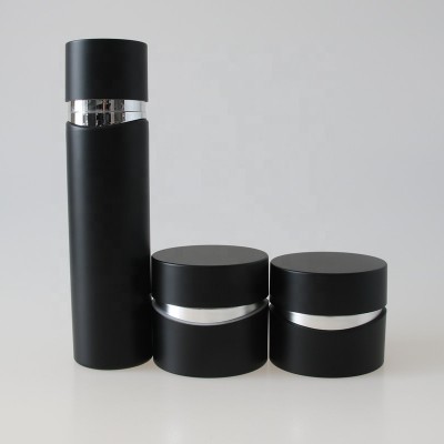 30ml 50ml 120ml Empty Black Round Cosmetic Plastic PP Lotion Pump Bottle for Skin Care