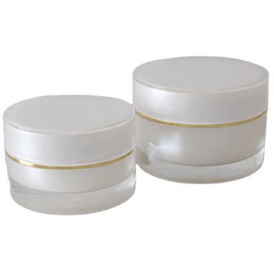 White plastic cosmetic Cream Jar 15ml 30ml 50ml Acrylic Face Packaging