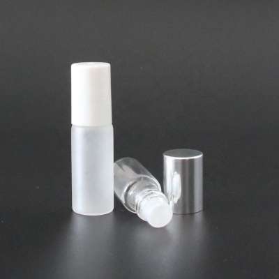 10ml Empty  Transparent Frosted Essential Oil Perfume Roller Glass Bottles