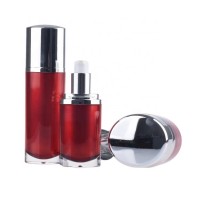 Red luxurious serum acrylic cosmetic airless dispenser pump bottle 50 ml 30ml for eye cream