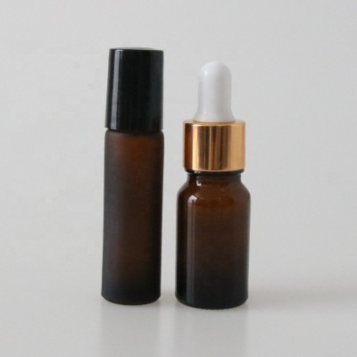 Manufacturers Wholesale 5ml 10ml 15ml Brown Oil Roll-on Bottle Frosted Eye Cream and Lip Balm Bottle