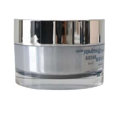 Luxury plastic face cream jar 15ml 30ml 50ml cosmetic acrylic cream container with silver lid