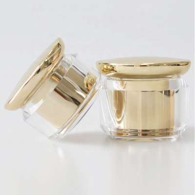 Plastic gold color face cream jars acrylic cosmetic containers 50g IN STOCK