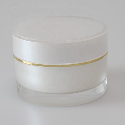 Luxury acrylic cosmetic packaging plastic double wall cream jar 15ml 30ml 50ml