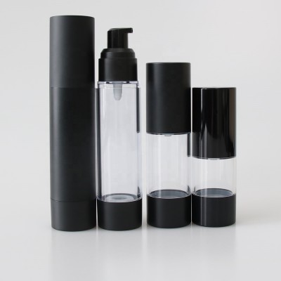 Wholesale 20ml 30ml 50m 80ml 100ml 120ml Black Serum Airless Plastic Bottle with Pump Sprayer