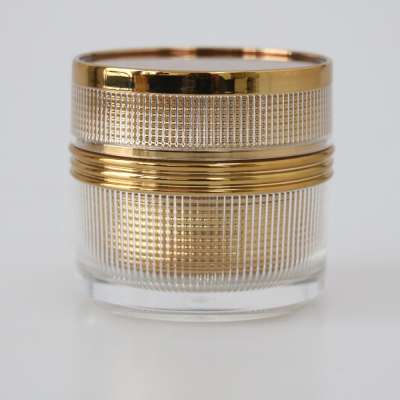 15ml 30ml 50ml gold acrylic double wall plastic cosmetic cream container jar