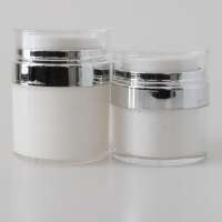 Cosmetic skin care packaging 50ml airless cream jar airless plastic jars white airless pump cream jar