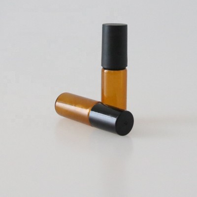 Amber Perfume Bottle Roll On Glass Bottle for Essential Oil 3ml 5ml 10ml