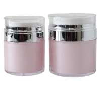 15ml 30ml 50ml Luxury white acrylic double wall airless cream jar with lotion pump